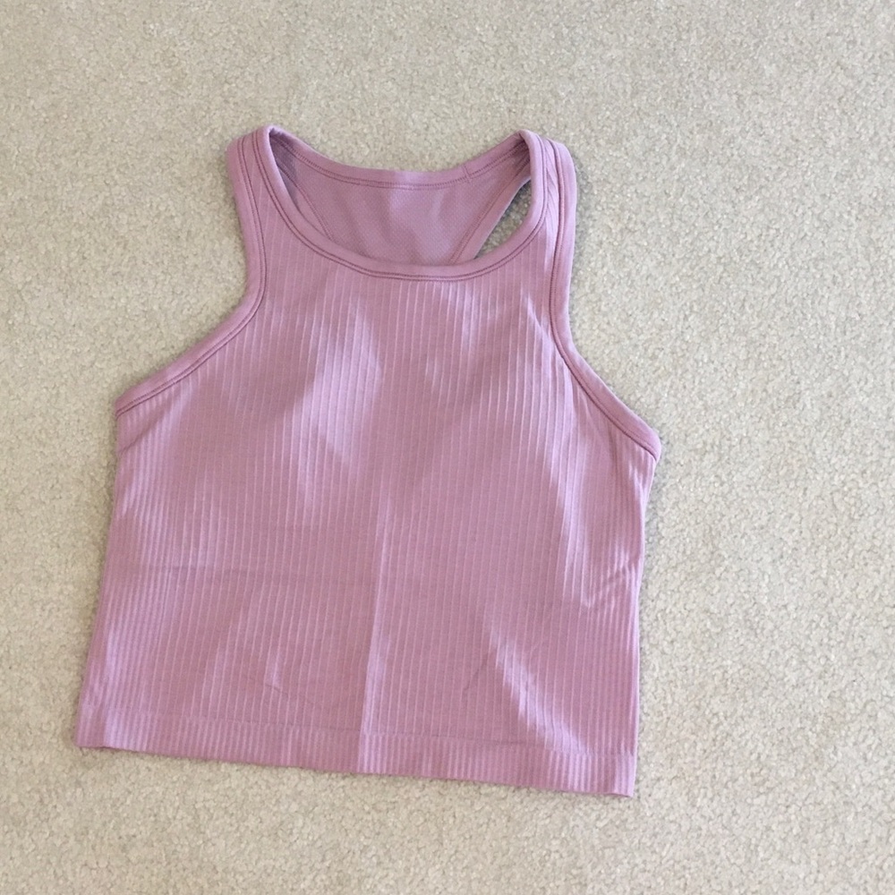 lululemon athletica Ribbed Cropped Tank in Dusty Pink